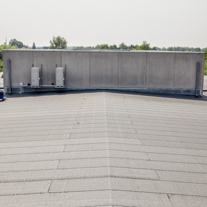 A view of a commercial roof system.